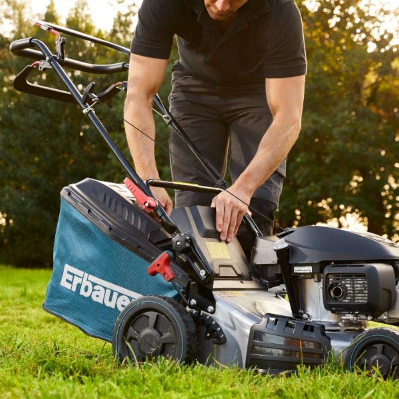 Erbauer cortacésped de gasolina 2700 W motor potente 46 cm ancho de corte diseño ergonómico