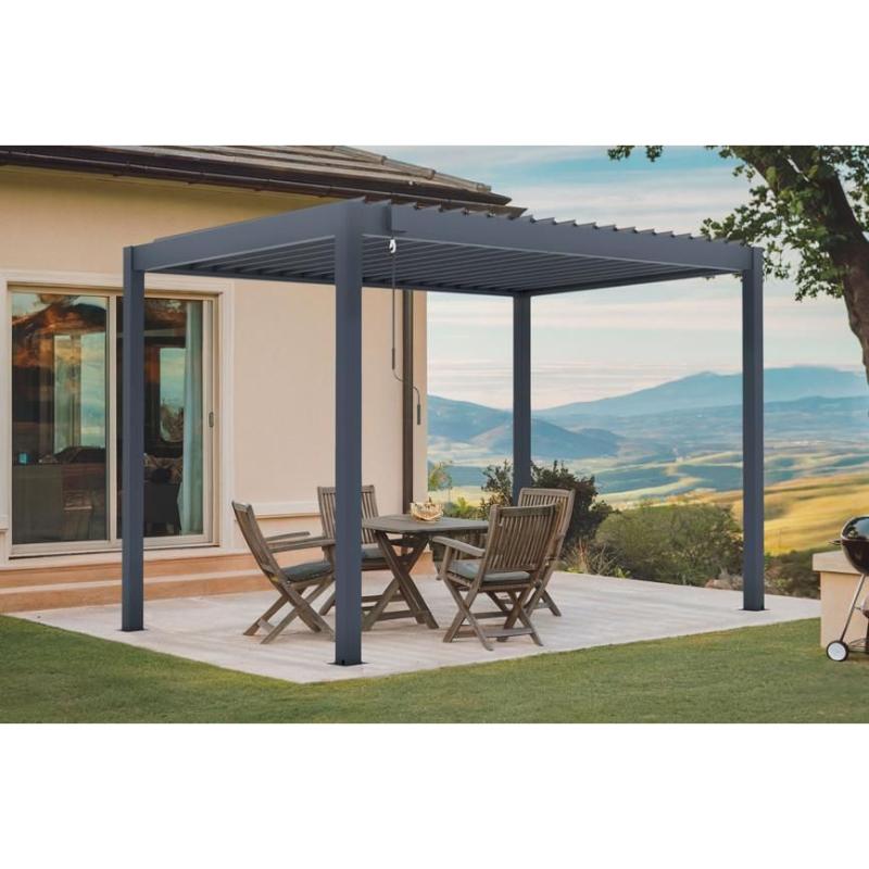 Pérgola Bioclimática Autoportante PIANA 3x2 m Aluminio Gris Antracita