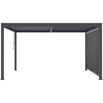 Pérgola Bioclimática WINDSOR 3x4 m de Aluminio Gris con Toldo Lateral