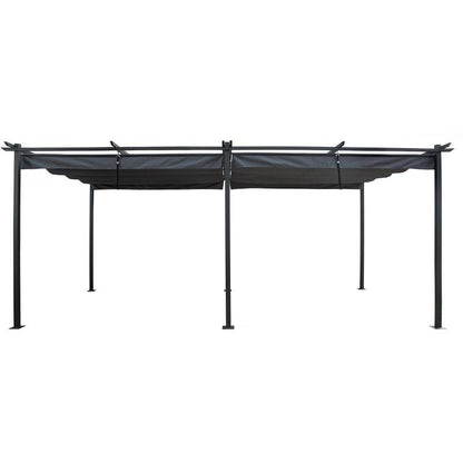 Pérgola Metálica con Techo Retráctil 3x6 m Antracita para Jardín y Terraza