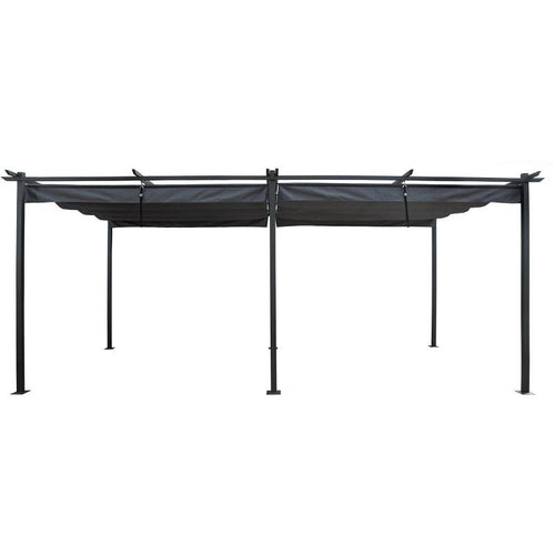 Pérgola Metálica con Techo Retráctil 3x6 m Antracita para Jardín y Terraza