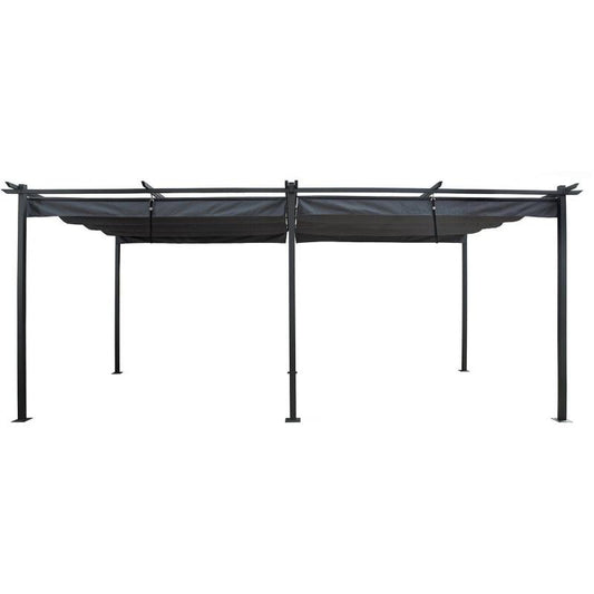 Pérgola Metálica con Techo Retráctil 3x6 m Antracita para Jardín y Terraza