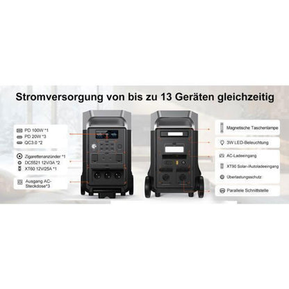 Central Eléctrica Portátil FOSSiBOT F3600 PRO 3840Wh 3600W + Panel Solar Plegable 420W