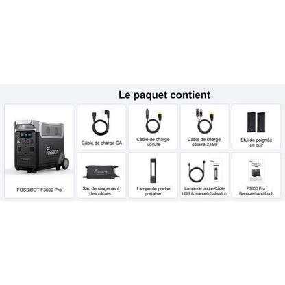 FOSSIBOT F3600PRO + FB3840 + 2 Paneles Solares 400W Generador Solar Portátil LiFePO4 7680Wh 7200W