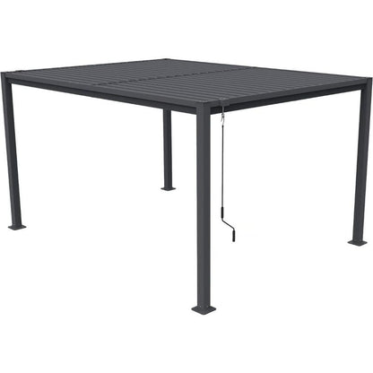 Pérgola Bioclimática Howard 4x3 m con Lamas Orientables Acero Galvanizado Gris