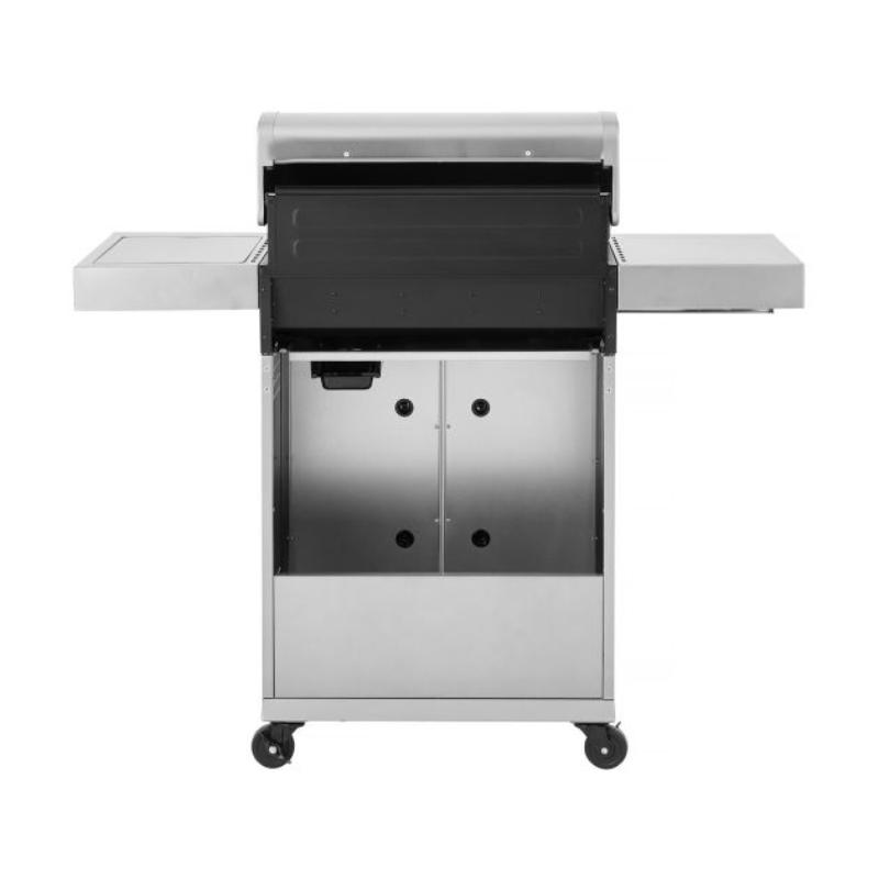 Barbacoa de Gas BRAZZO 5 Quemadores con Plancha y Quemador Lateral 14,5 kW - Acero Inoxidable Gris