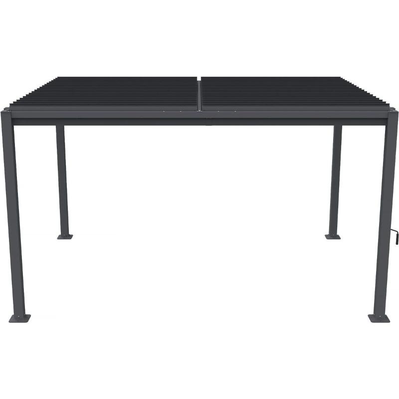 Pérgola Bioclimática Howard 4x3 m con Lamas Orientables Acero Galvanizado Gris
