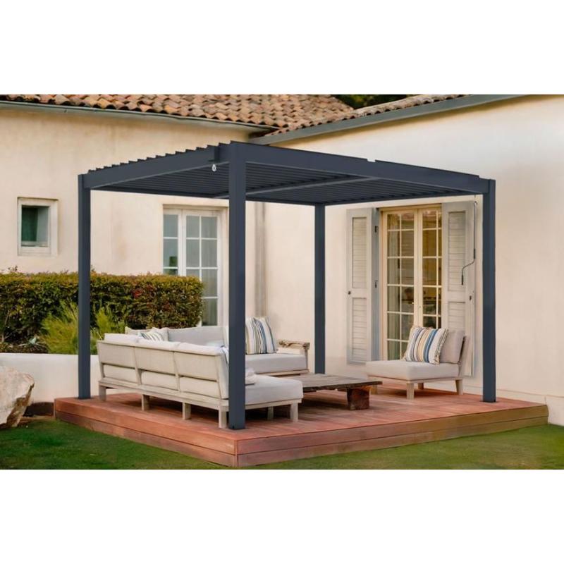 Pérgola Bioclimática Autoportante PIANA 3x2,5 m Aluminio Gris Antracita
