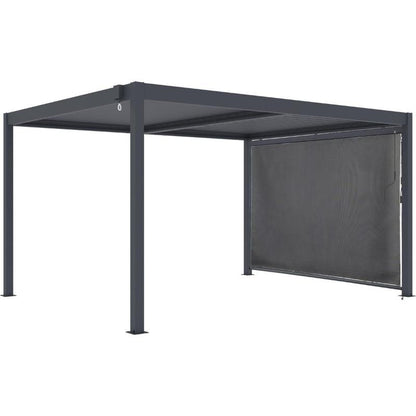 Pérgola Bioclimática WINDSOR 3x4 m de Aluminio Gris con Toldo Lateral