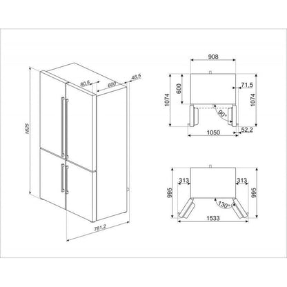 Frigorífico Multidoor Smeg FQ60BDE Blanco 572L No Frost 182 cm