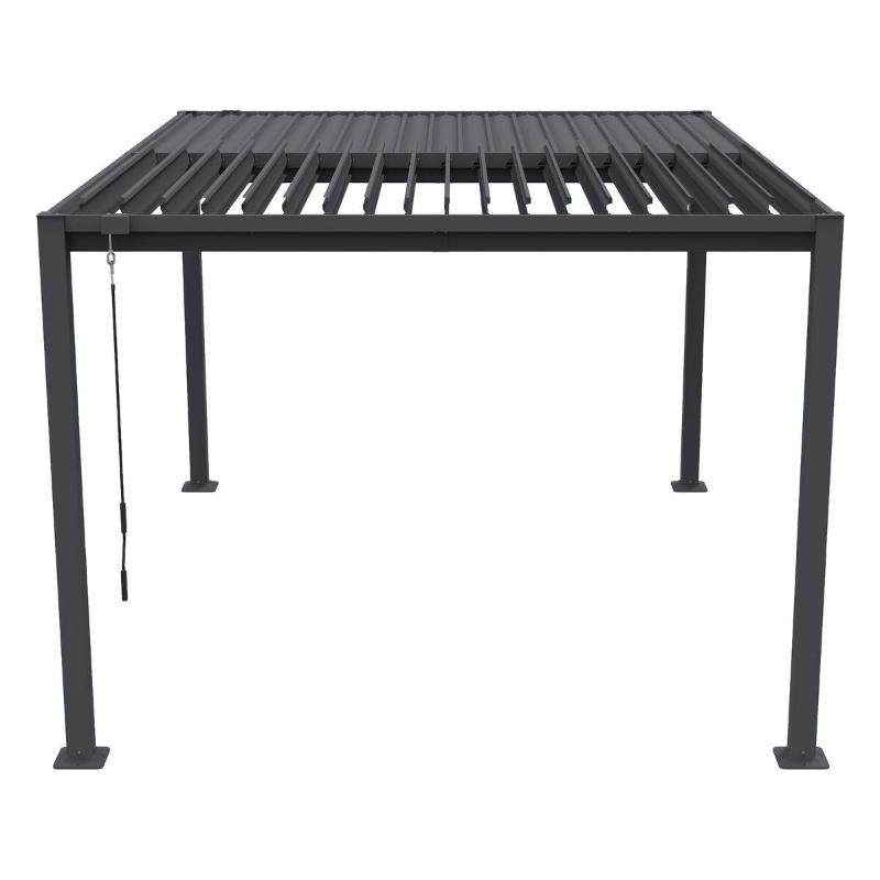 Pérgola Bioclimática Howard 4x3 m con Lamas Orientables Acero Galvanizado Gris