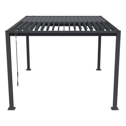 Pérgola Bioclimática Howard 4x3 m con Lamas Orientables Acero Galvanizado Gris