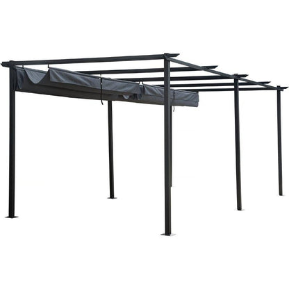 Pérgola Metálica con Techo Retráctil 3x6 m Antracita para Jardín y Terraza