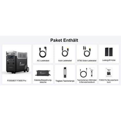 FOSSIBOT F3600PRO + 2× FB3840 Generador Solar Portátil LiFePO4 11052Wh 3600W