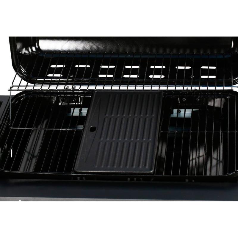 Barbacoa de Gas Party 5 Quemadores con Quemador Lateral y Plancha de Hierro Fundido - Negra