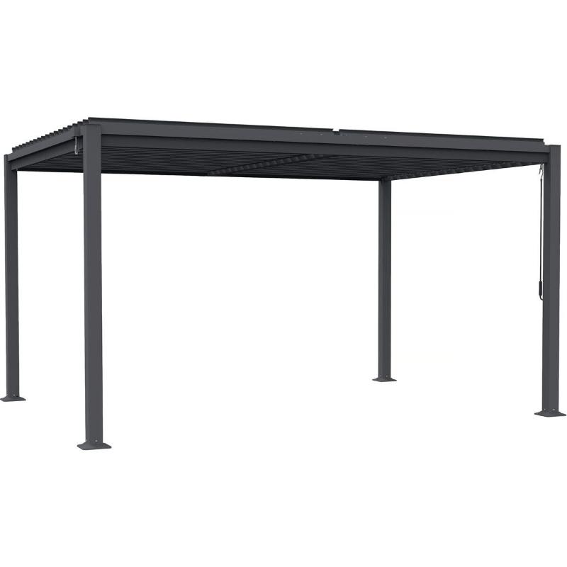 Pérgola Bioclimática Howard 4x3 m con Lamas Orientables Acero Galvanizado Gris