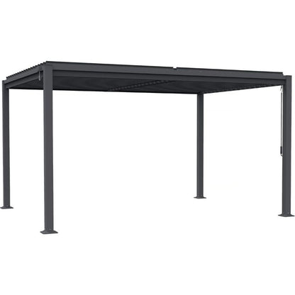 Pérgola Bioclimática Howard 4x3 m con Lamas Orientables Acero Galvanizado Gris