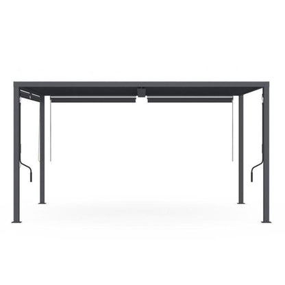 Pérgola Bioclimática de Acero 3x4 m con 4 Estores Laterales Gris Antracita